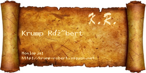 Krump Róbert névjegykártya
